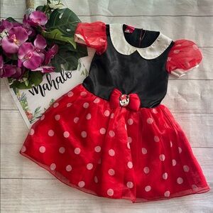 Disney Minnie Mouse Red and Black Polka Dot Dress